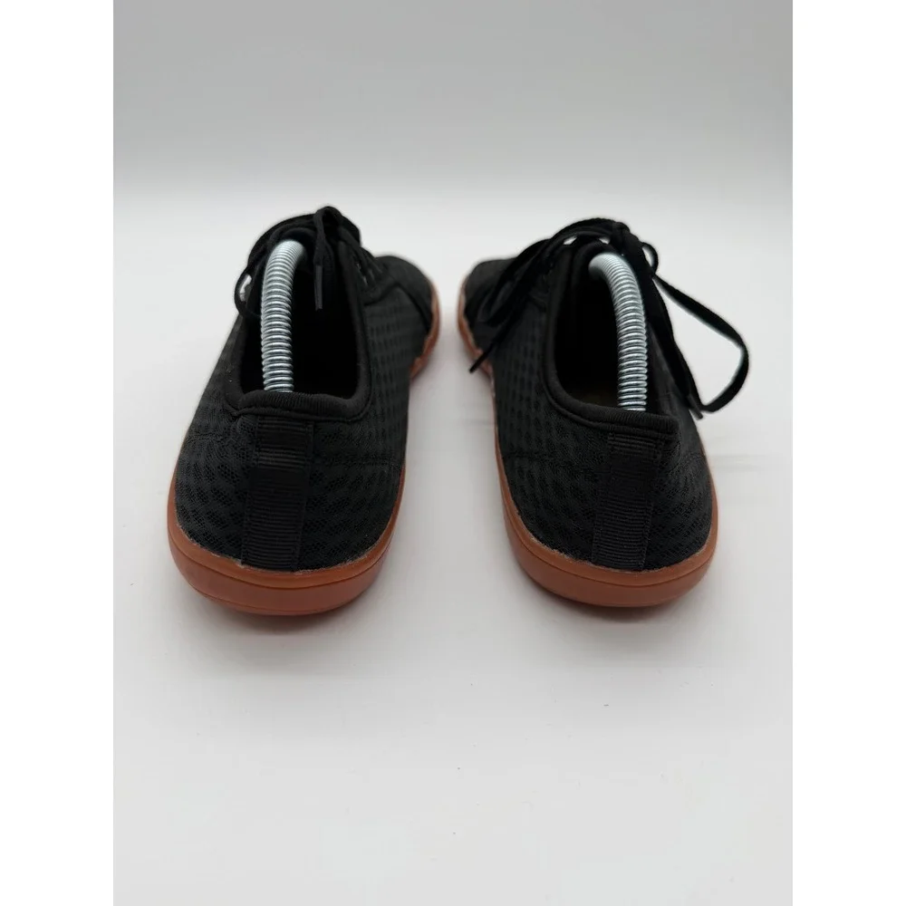 WHITIN Mens Minimalist Barefoot Shoes Black Mesh Wide Toe Box Gum Sole Sneakers